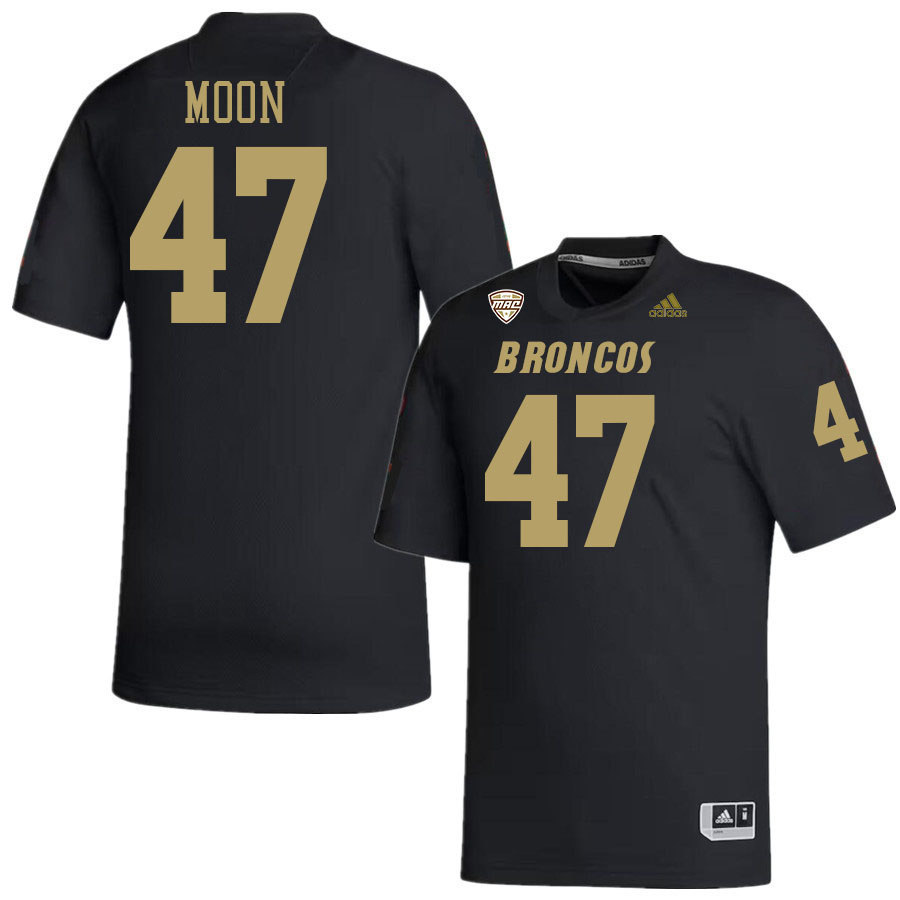 #47 Domanick Moon Western Michigan Broncos College Football Jerseys Stitched-Black